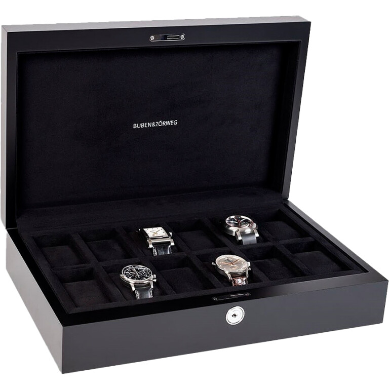Horlogebox voor 2 horloges, horlogekast van hout Horlogevitrine met afneembare horlogekussens en glazen deksel Horlogebox Horlogekast Horlogeopberger Elegant